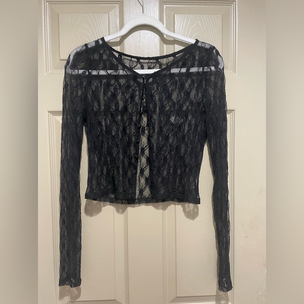 Shein Black Lace Cardigan